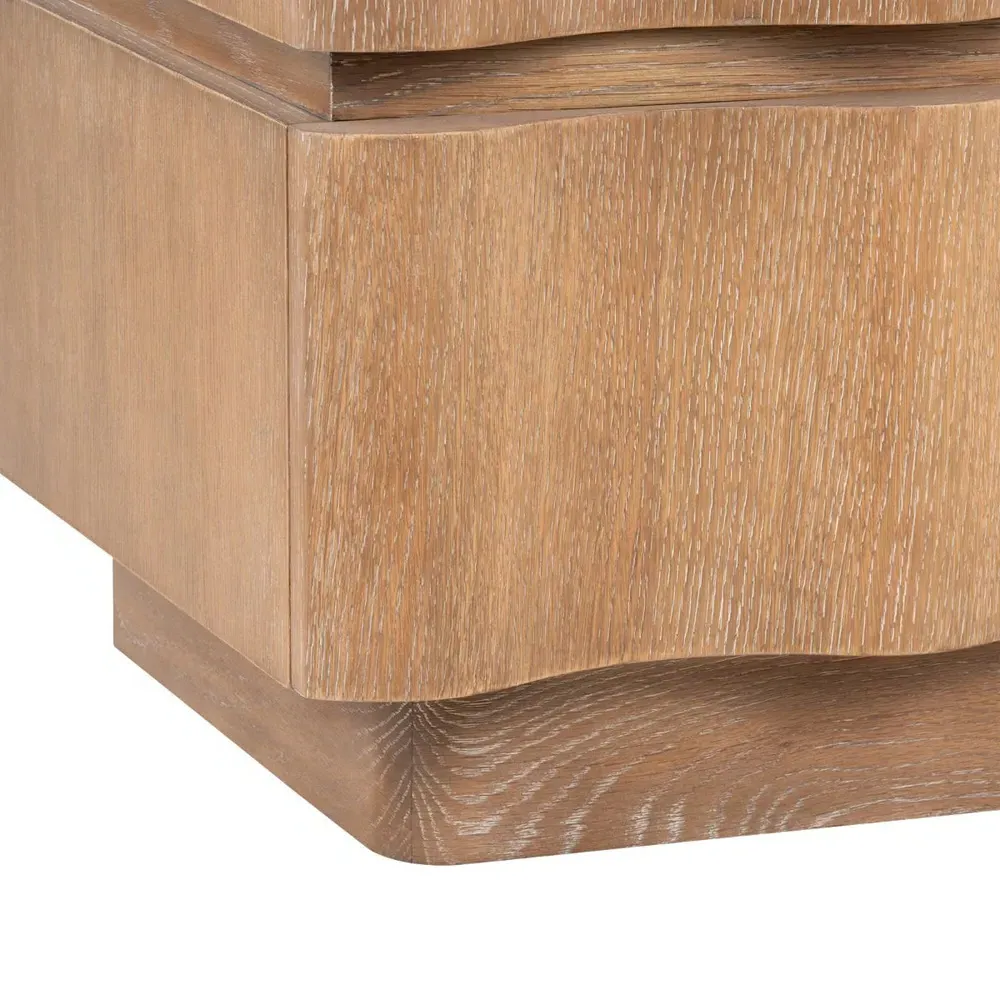 Vanessa Wavy Nightstand - Almond Brown, Oak