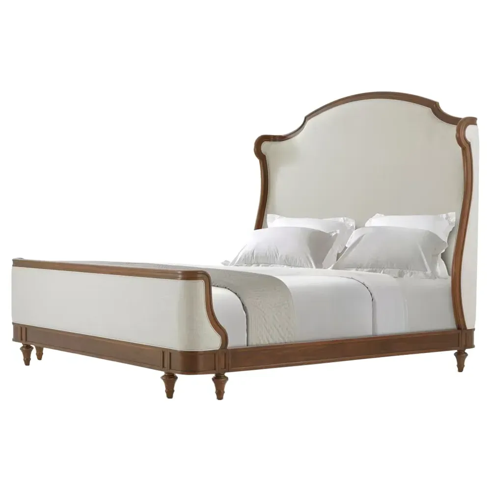 Vangie King Wingback Bed - Brown, Beech Wood