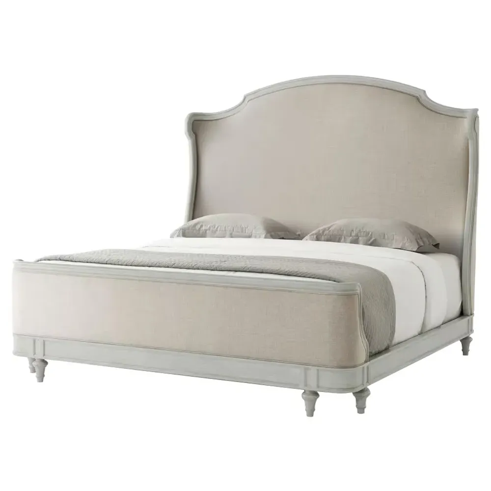 Vangie King Wingback Bed - White, Beech Wood