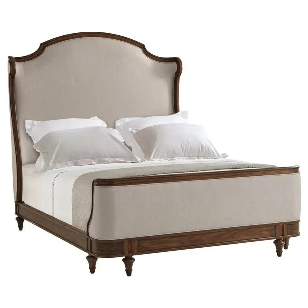 Vangie Queen Wingback Bed - Brown, Beech Wood image
