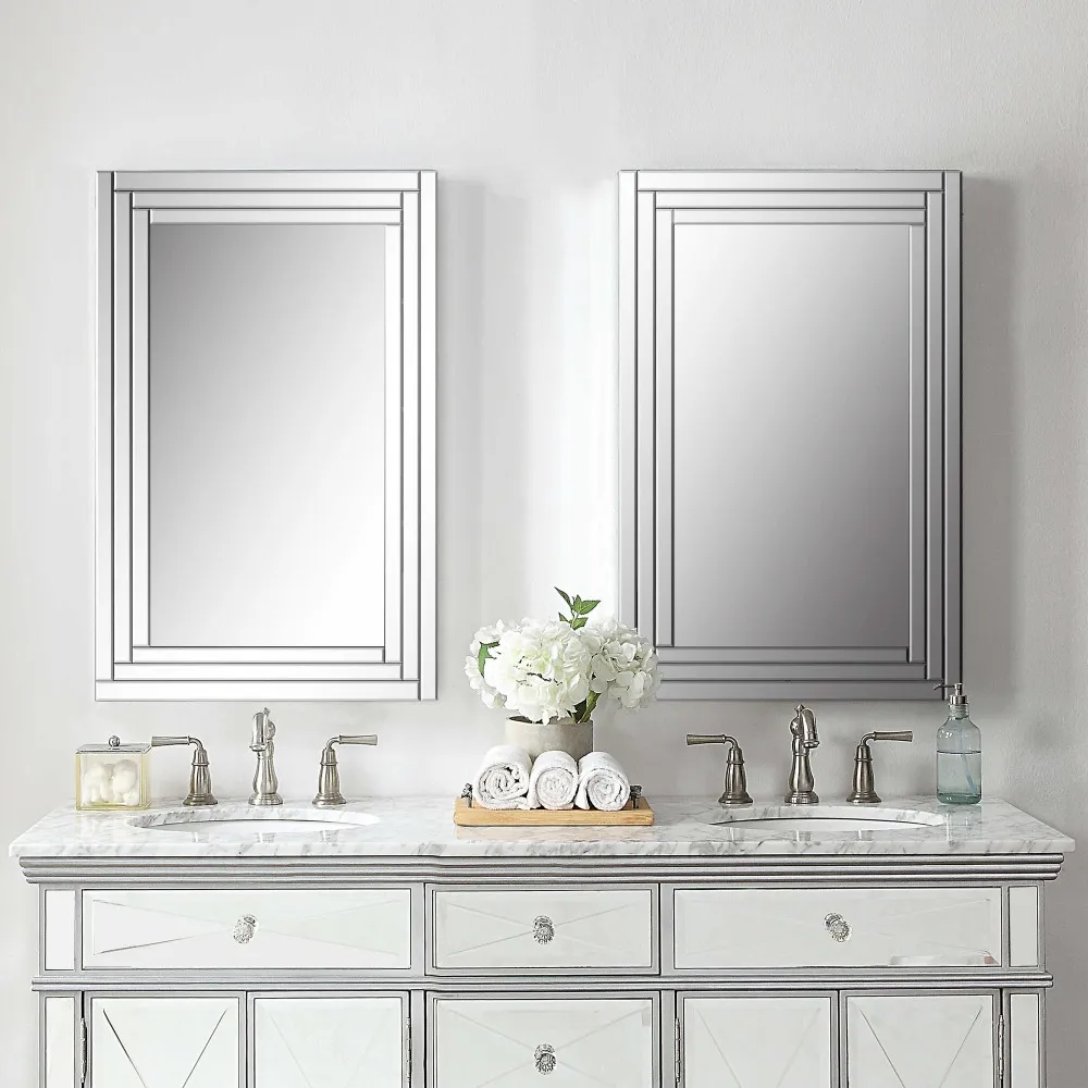 Vanna Rectangular Wall Mirror - Silver