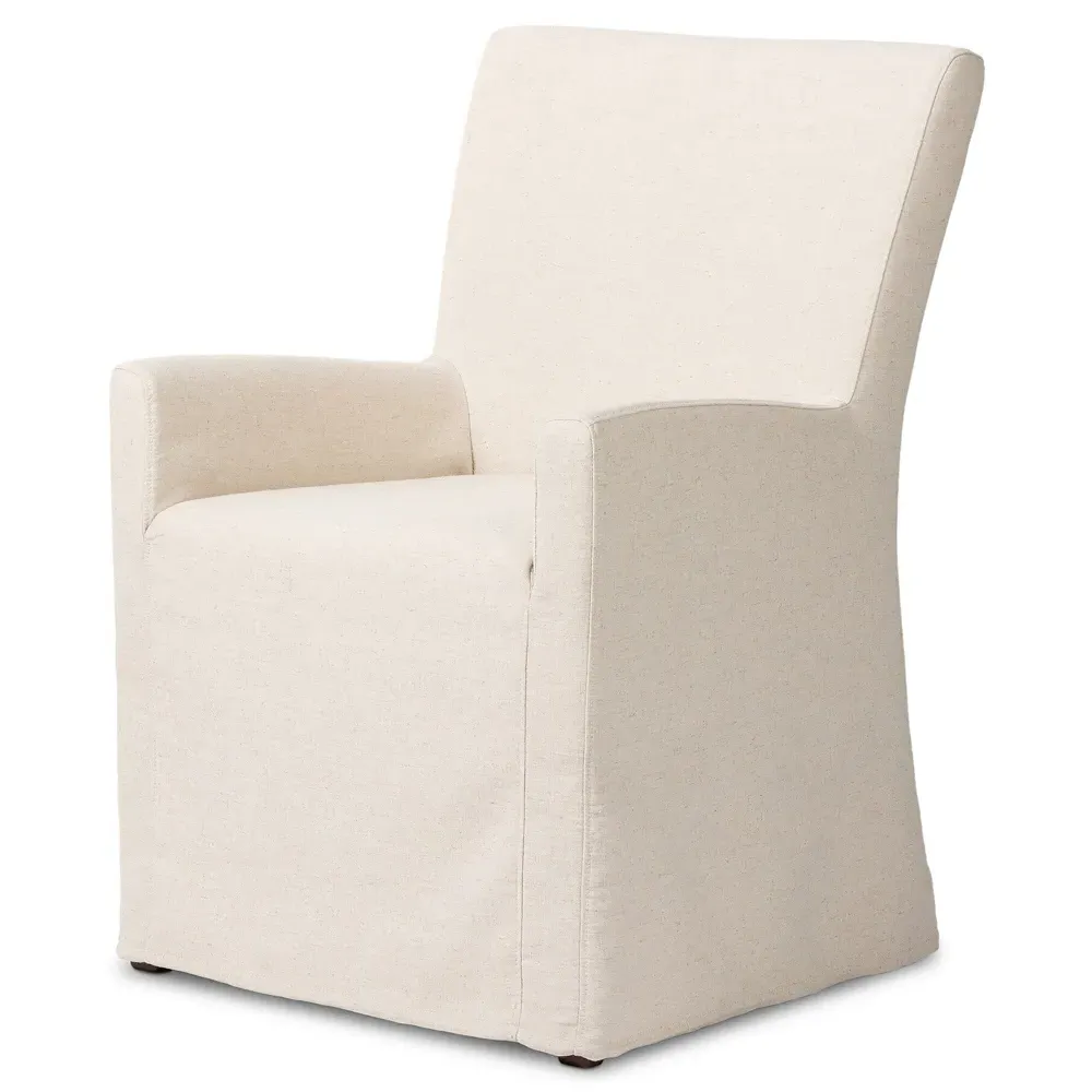 Vannie Dining Arm Chair - Cream, Alder