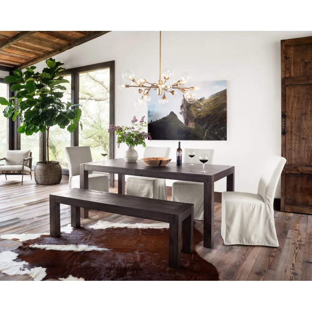 Vannie Slip Covered Dining Chair - Cream, Linen-Blend