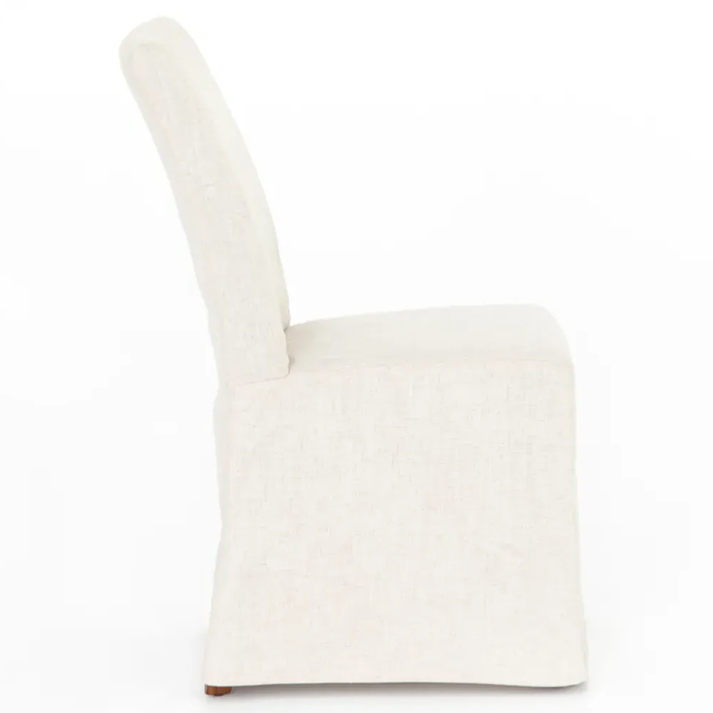 Vannie Slip Covered Dining Chair - Cream, Linen-Blend