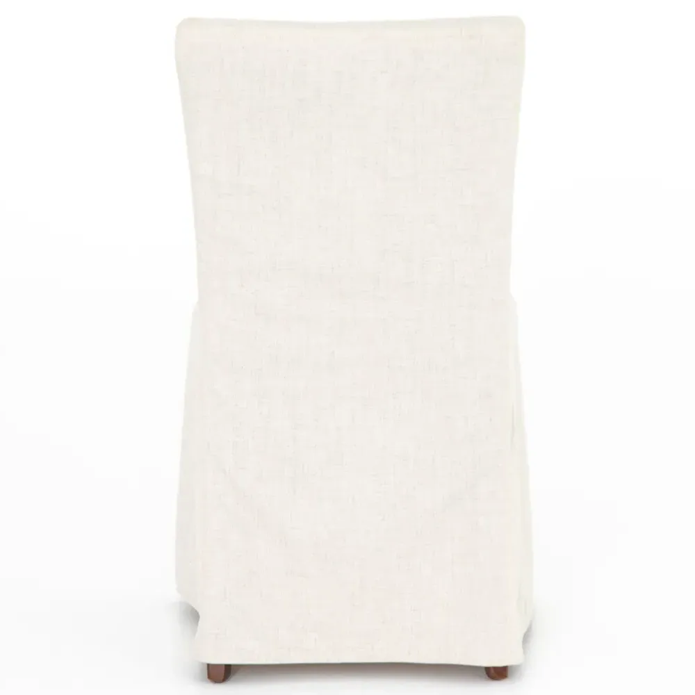 Vannie Slip Covered Dining Chair - Cream, Linen-Blend