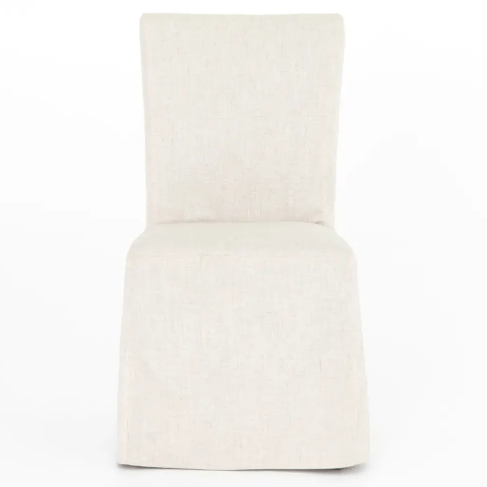Vannie Slip Covered Dining Chair - Cream, Linen-Blend image