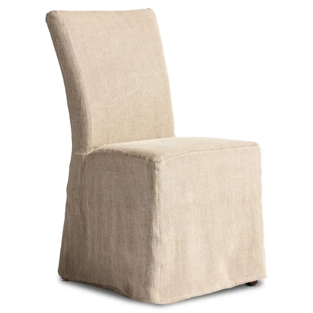 Vannie Slipcover Dining Chair - Beige, Linen