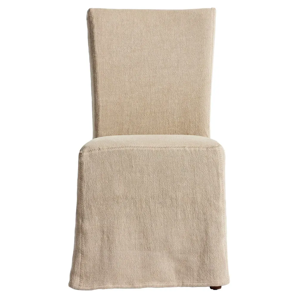 Vannie Slipcover Dining Chair - Beige, Linen image