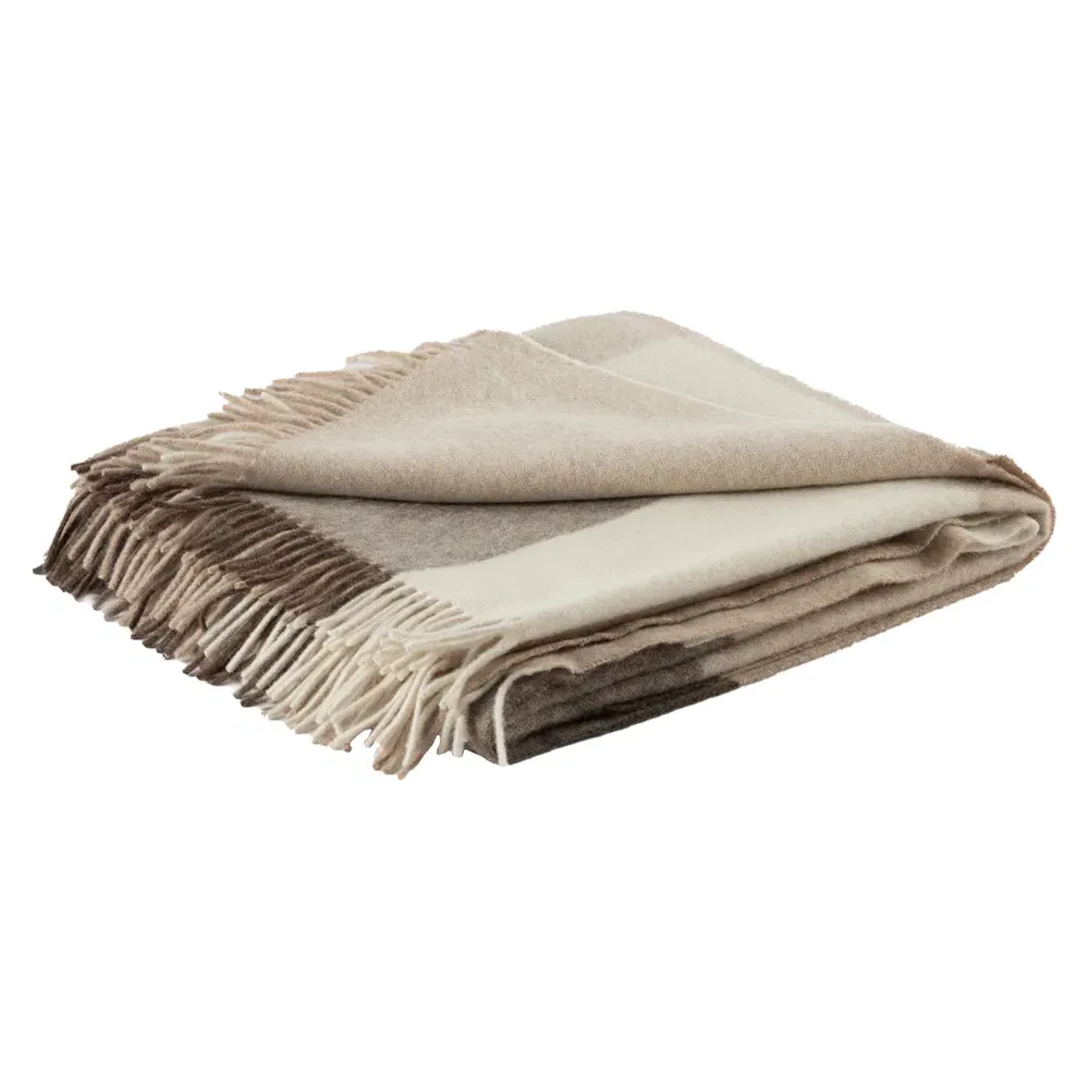 Vanoff Checkered Throw - Beige, Wool image