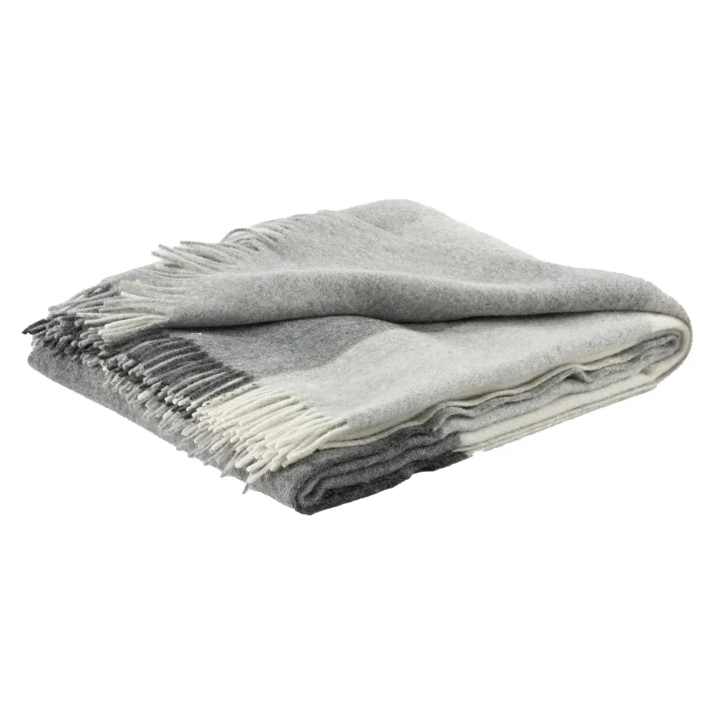 Vanoff Checkered Throw - Grey, Wool