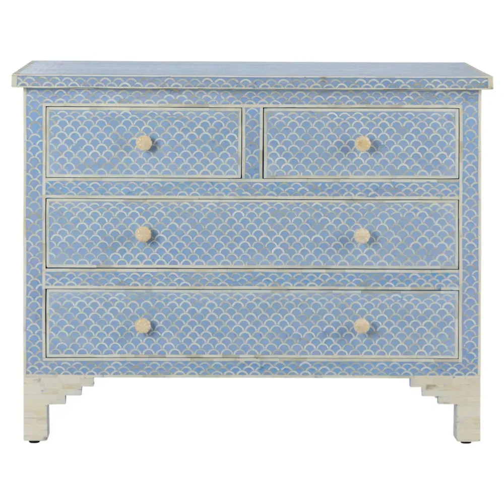 Vanya Fish Scale Bone Inlay Chest - Blue image