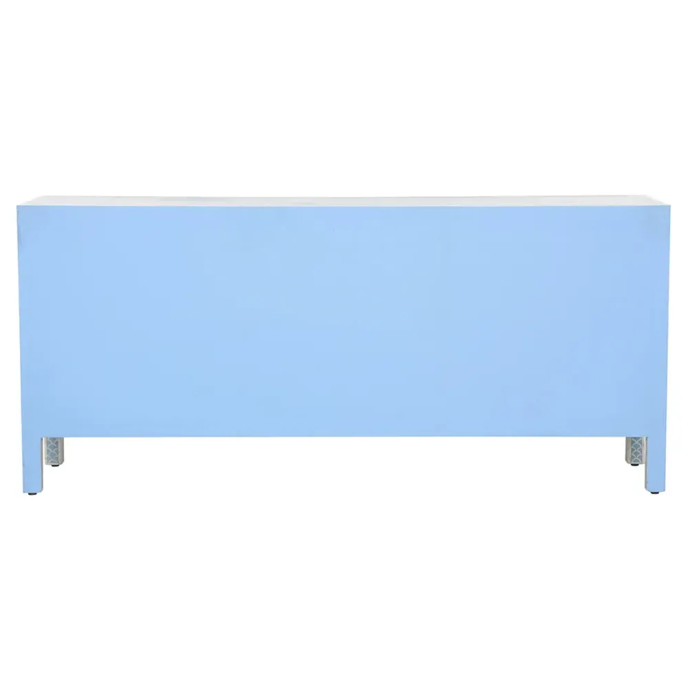 Vanya Fish Scale Bone Inlay Dresser - Blue