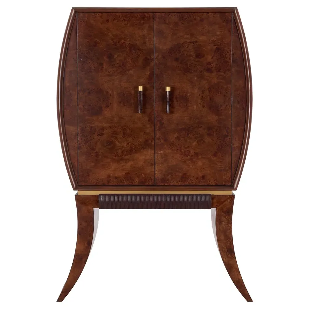 Varuna Bar Cabinet - Brown, Mappa Burl image