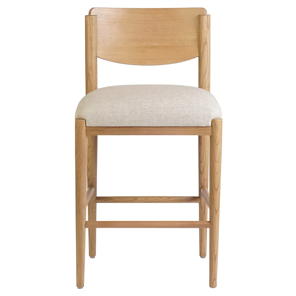 Vaughn Counter Stool - Cream, Brown Wood image