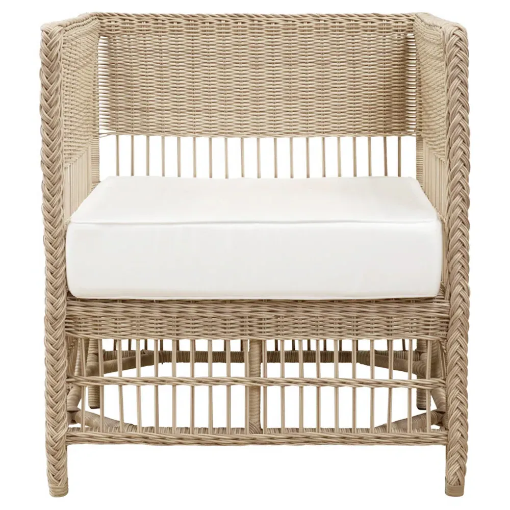 Vaughn Outdoor Club Chair - White, Wicker image