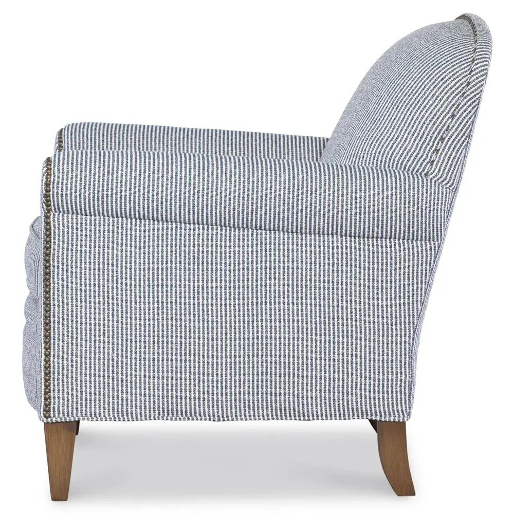 Vaughn Striped Arm Chair - Blue