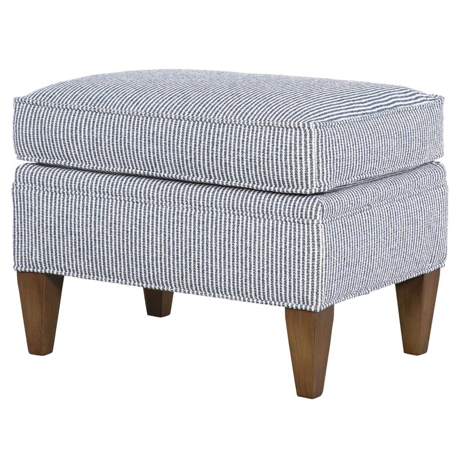 Vaughn Striped Rectangular Ottoman - Blue image