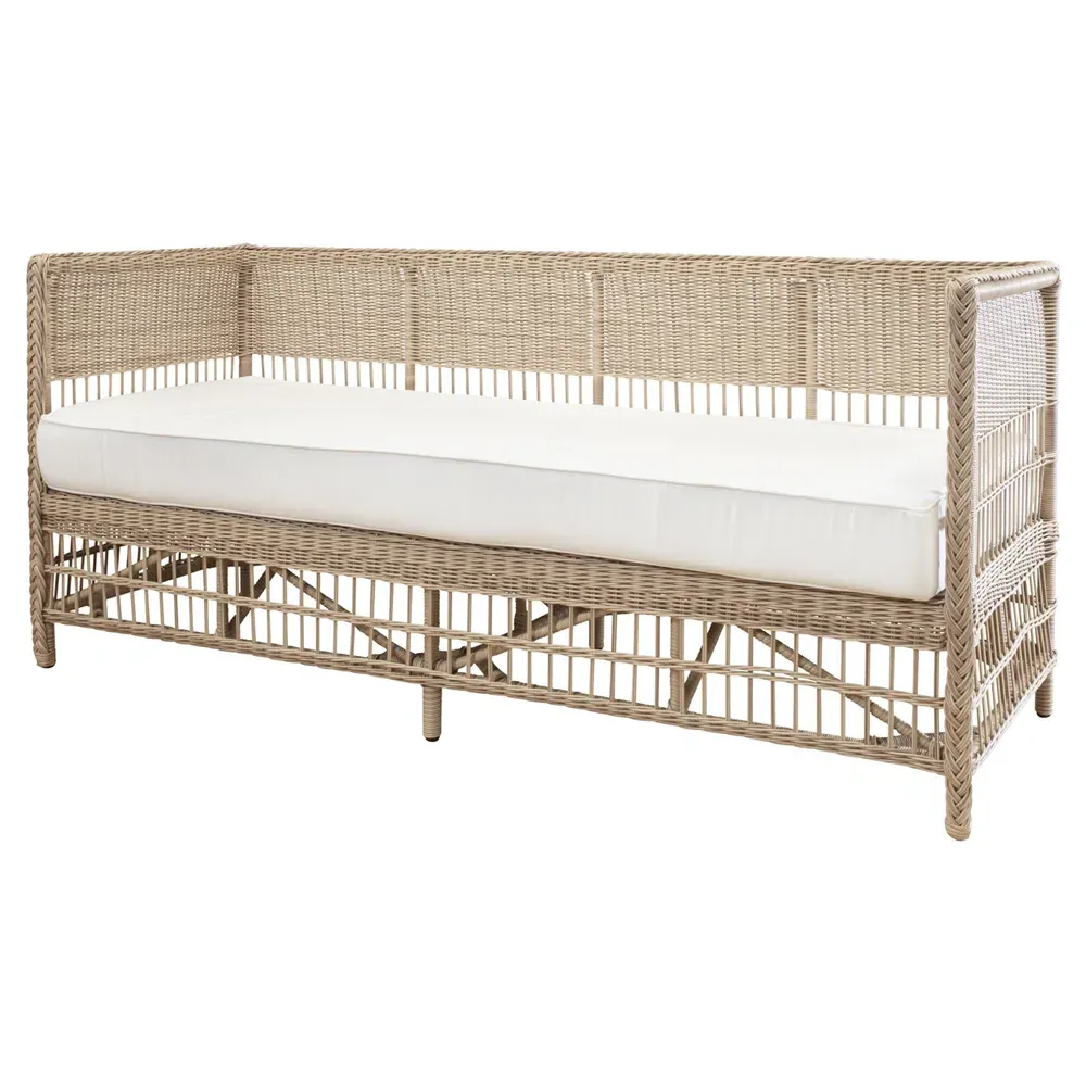 Vaughn Wicker Outdoor Sofa - White