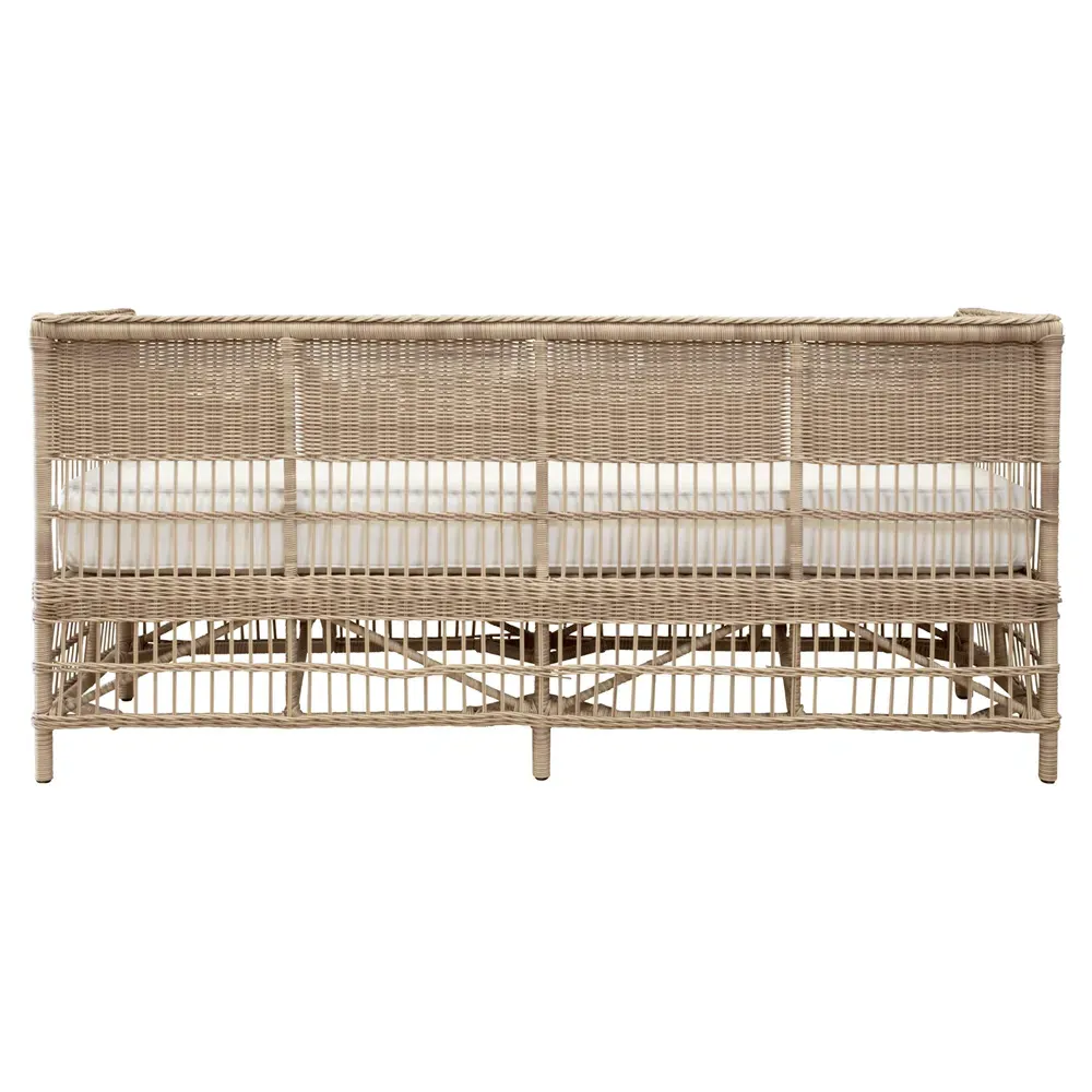 Vaughn Wicker Outdoor Sofa - White