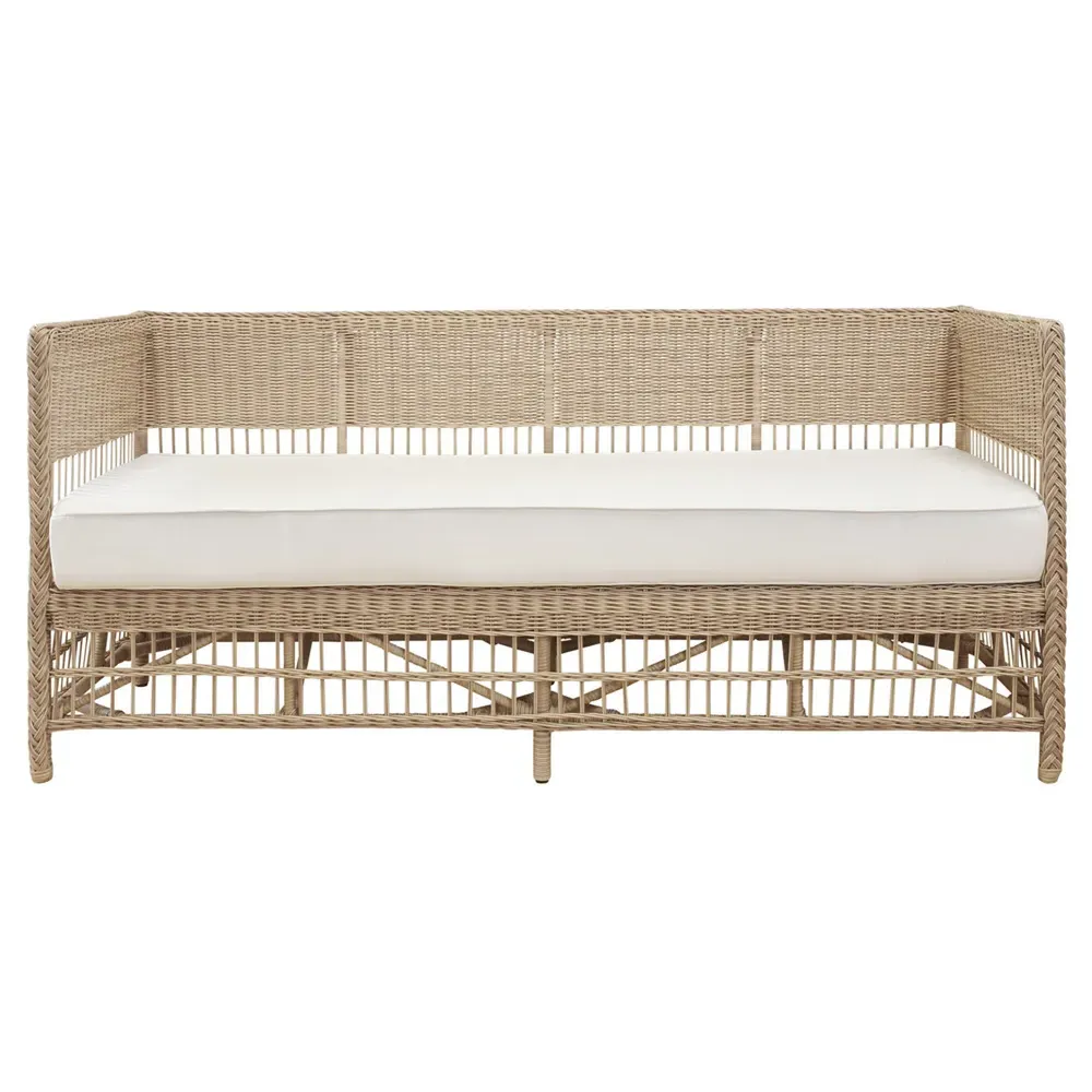Vaughn Wicker Outdoor Sofa - White image