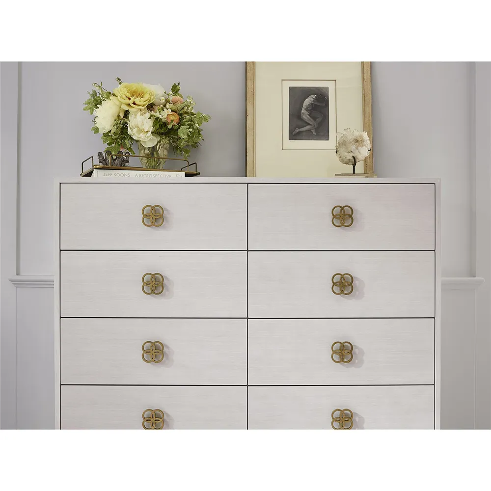 Veda Tall Chest Dresser with 10 Drawers - Cream, Wood