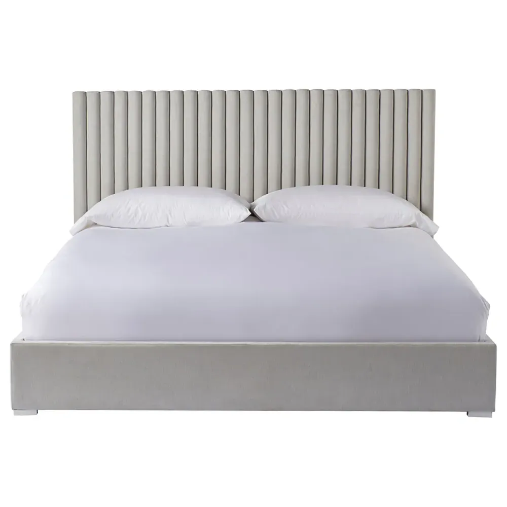 Veena Queen Size Tufted Bed - Grey, Wood image