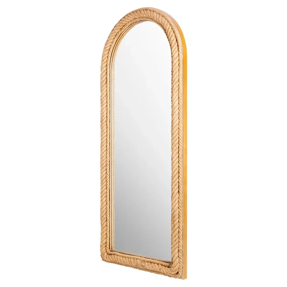 Vega Full Length Floor Mirror - Natural Brown, Jute