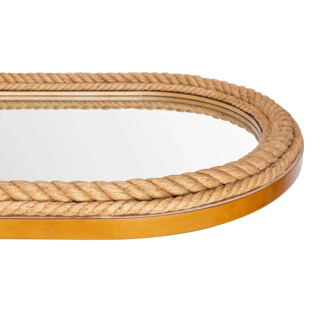 Vega Full Length Floor Mirror - Natural Brown, Jute