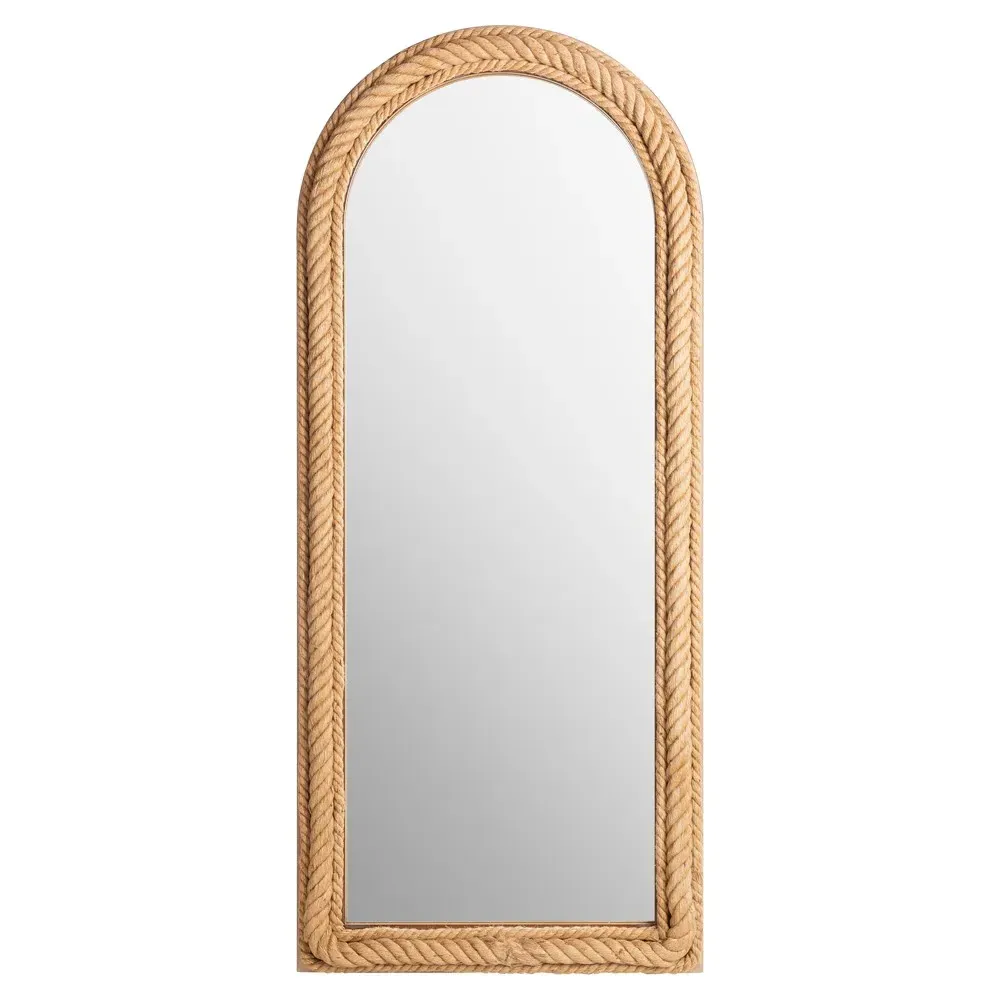 Vega Full Length Floor Mirror - Natural Brown, Jute