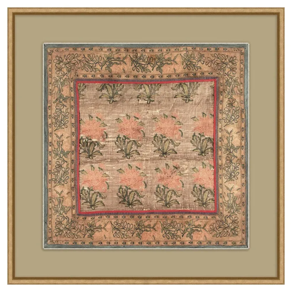 Vela Floral Mixed Media Art - Pink, Gold