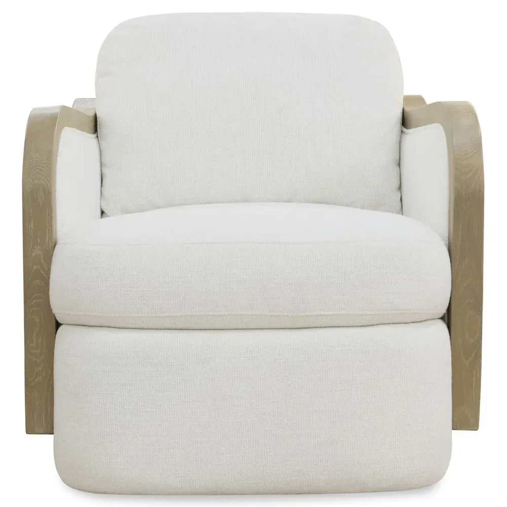 Velinthia Swivel Chair - White, Rattan