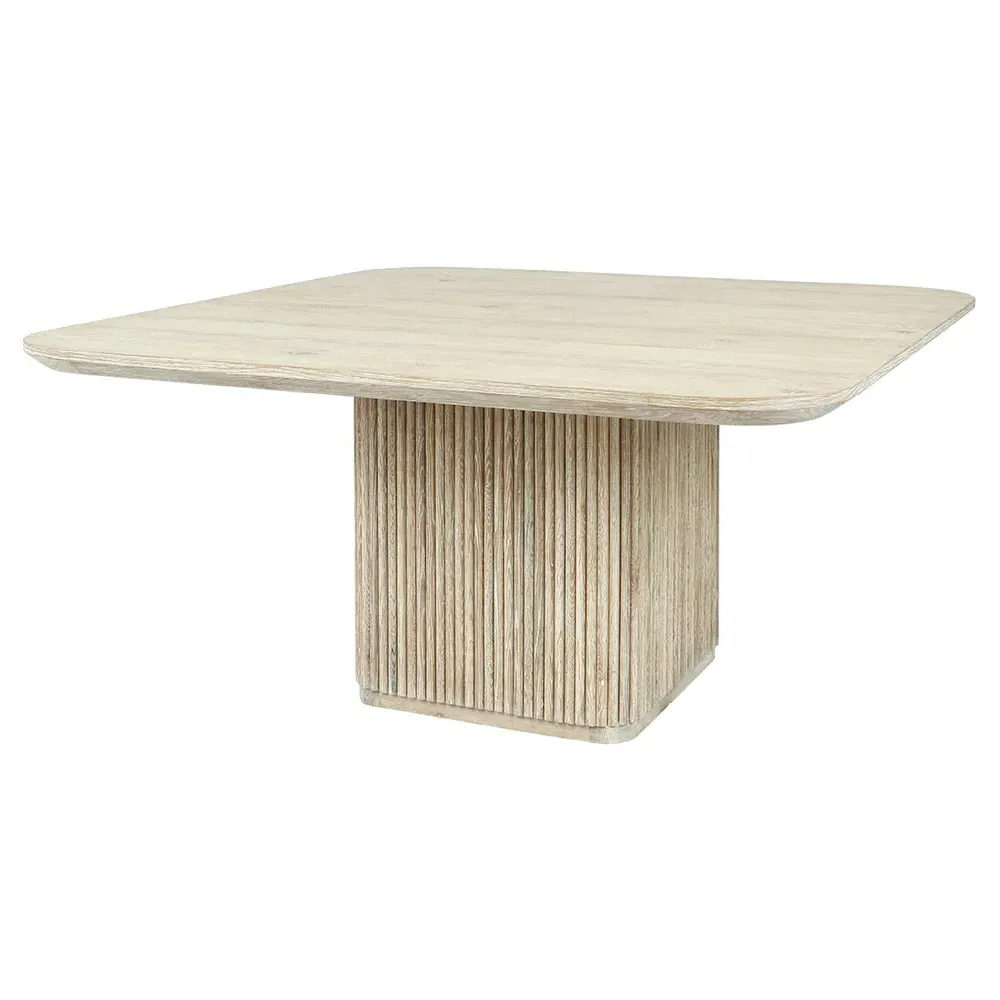 Velle Square Dining Table - White Wash, Oak
