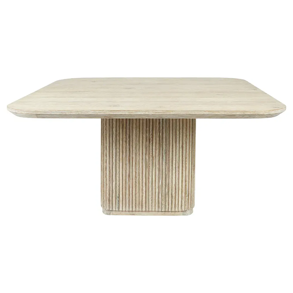 Velle Square Dining Table - White Wash, Oak