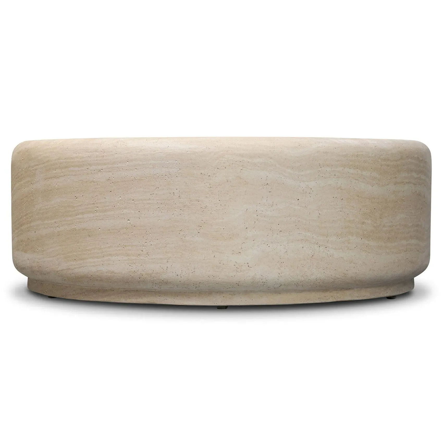 Venetia Round Outdoor Coffee Table - Sand Striae, Concrete