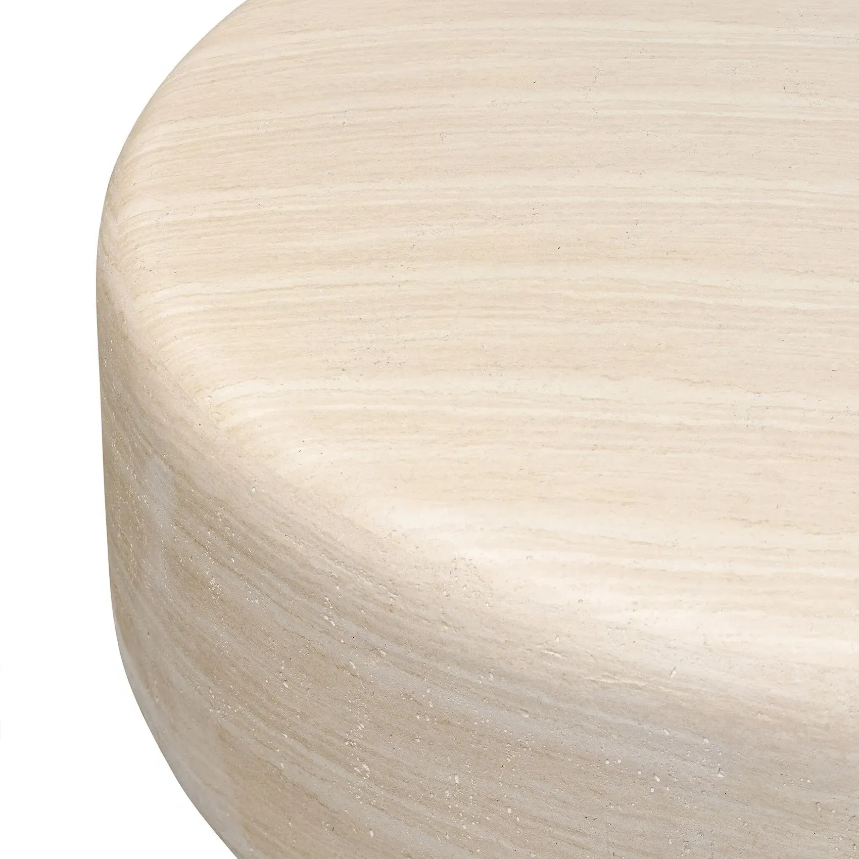 Venetia Round Outdoor Coffee Table - Sand Striae, Concrete