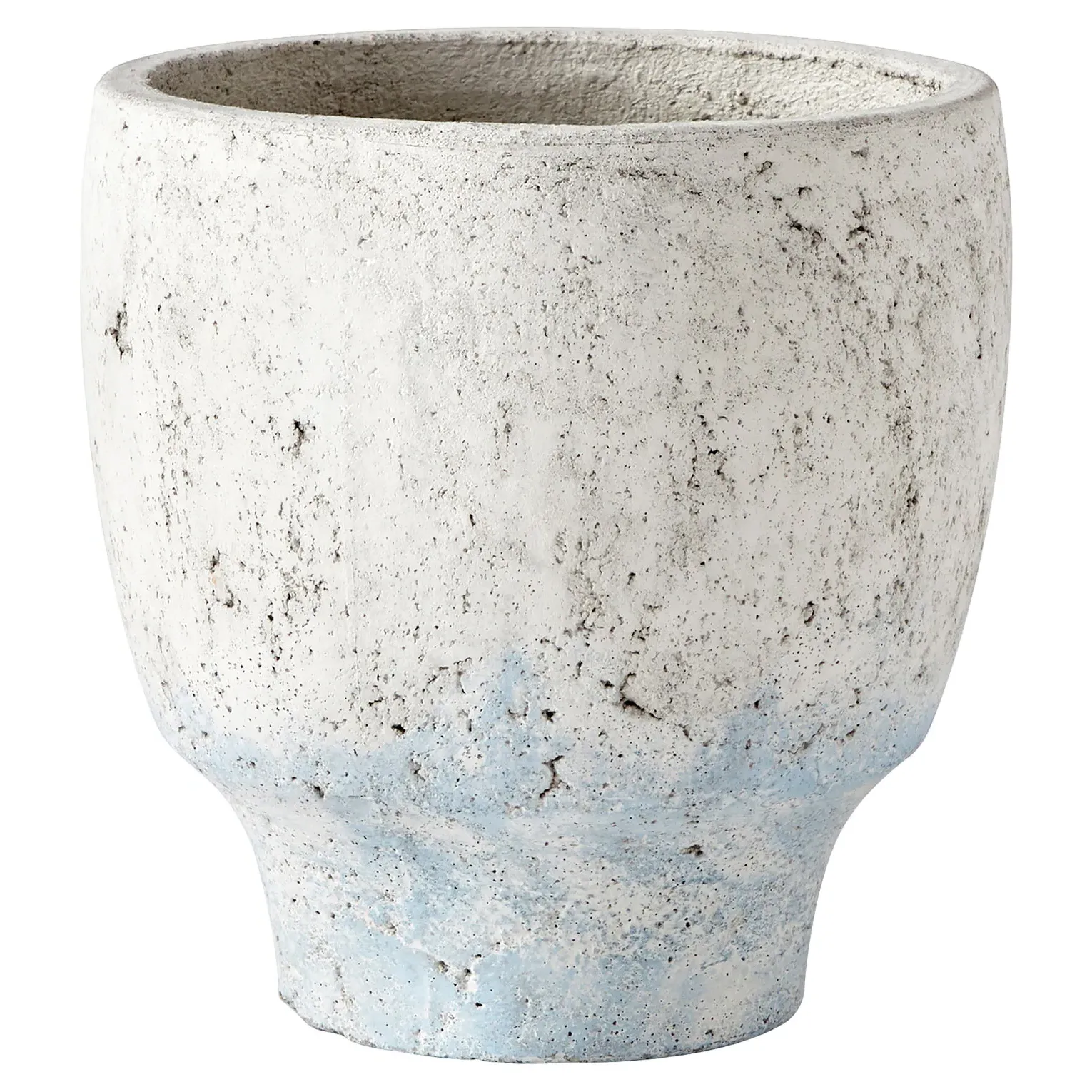 Venice Medium Round Planter - White, Cement