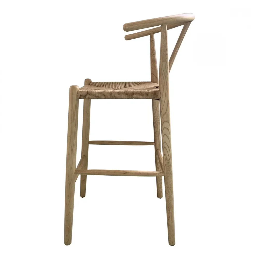 Venta Wishbone Counter Stool - Brown, Elm Wood