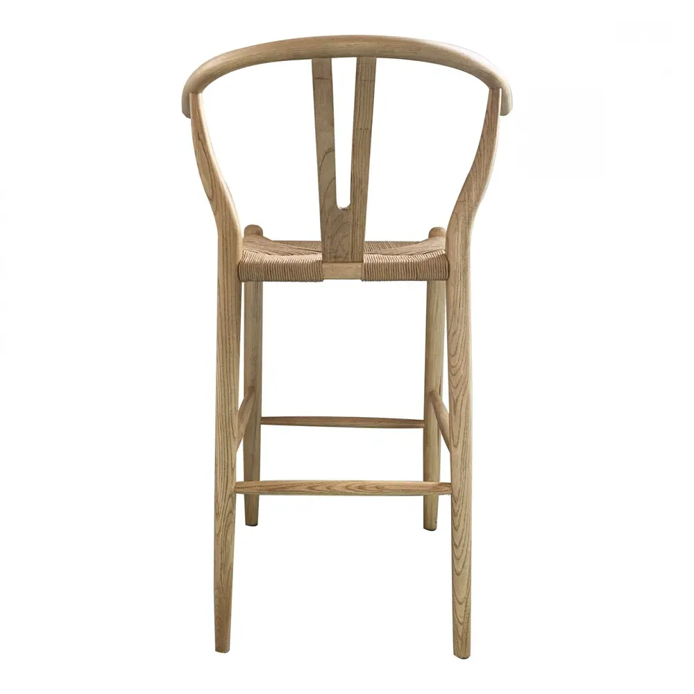 Venta Wishbone Counter Stool - Brown, Elm Wood