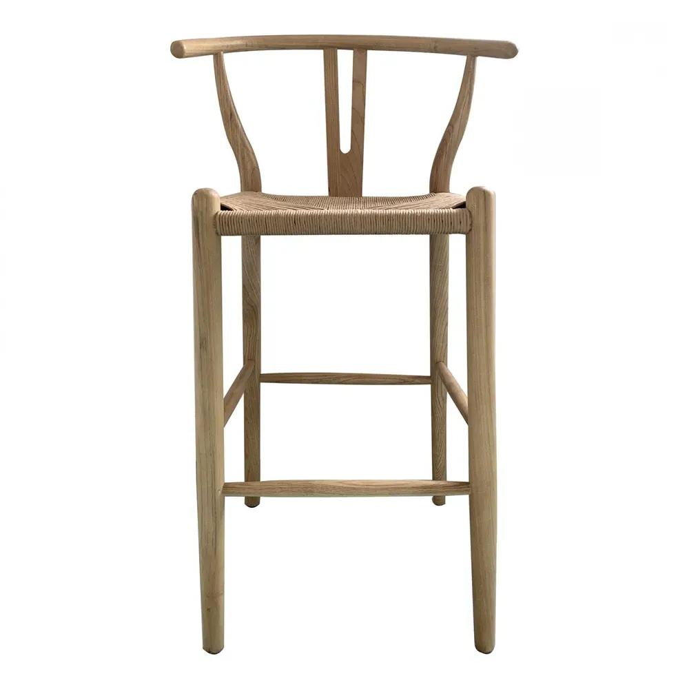 Venta Wishbone Counter Stool - Brown, Elm Wood image