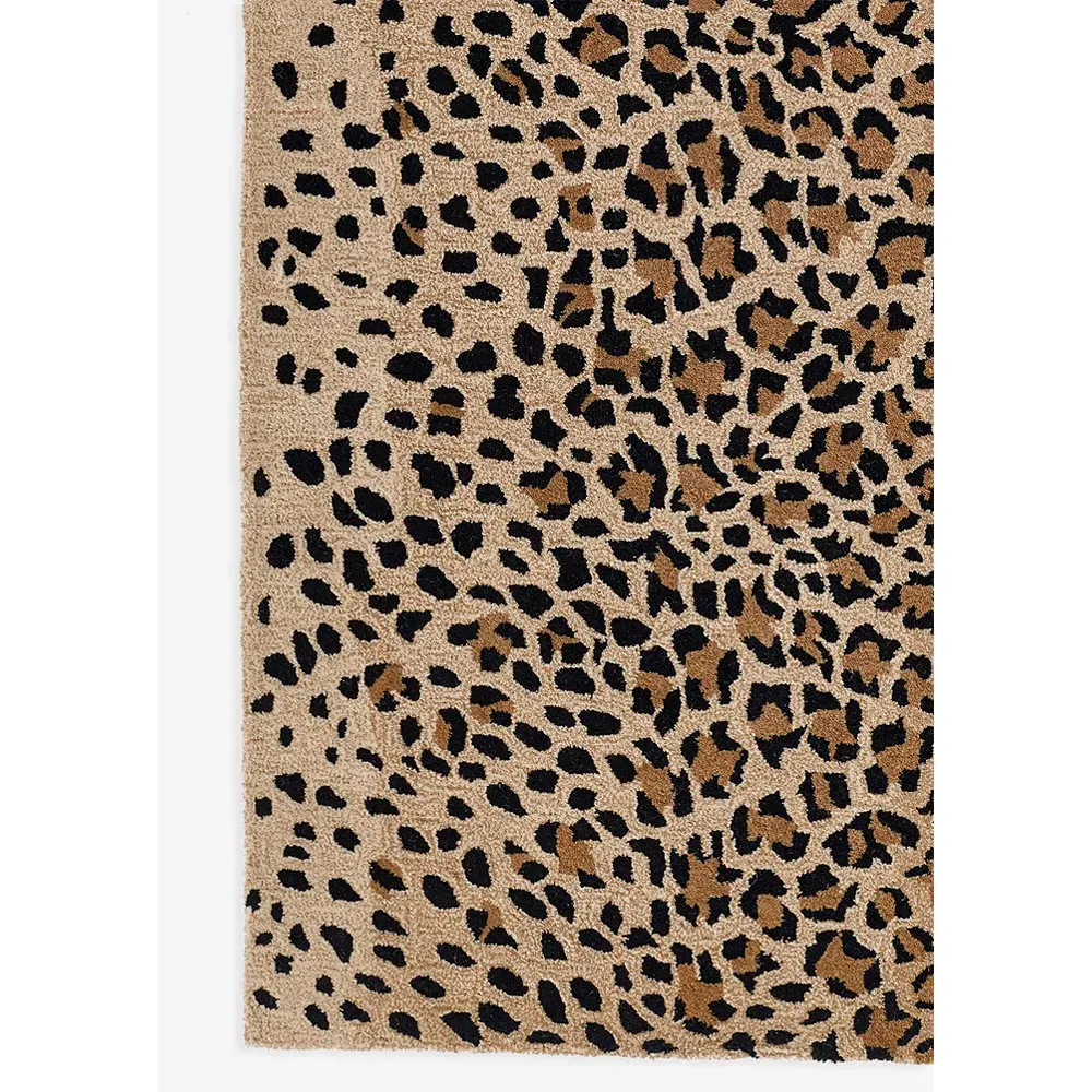 Ventura Animal Patterned Rug - Beige, Wool