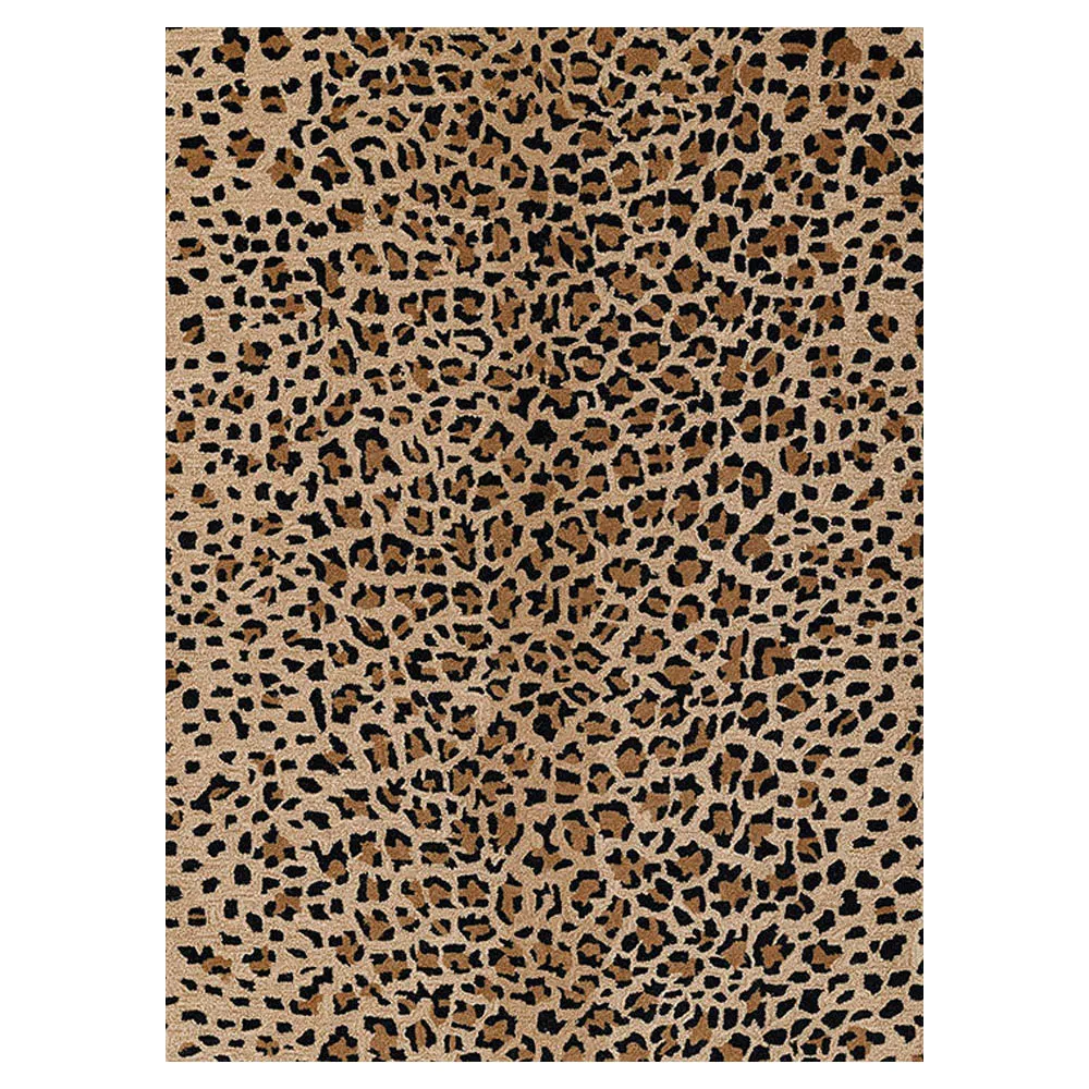 Ventura Animal Patterned Rug - Beige, Wool