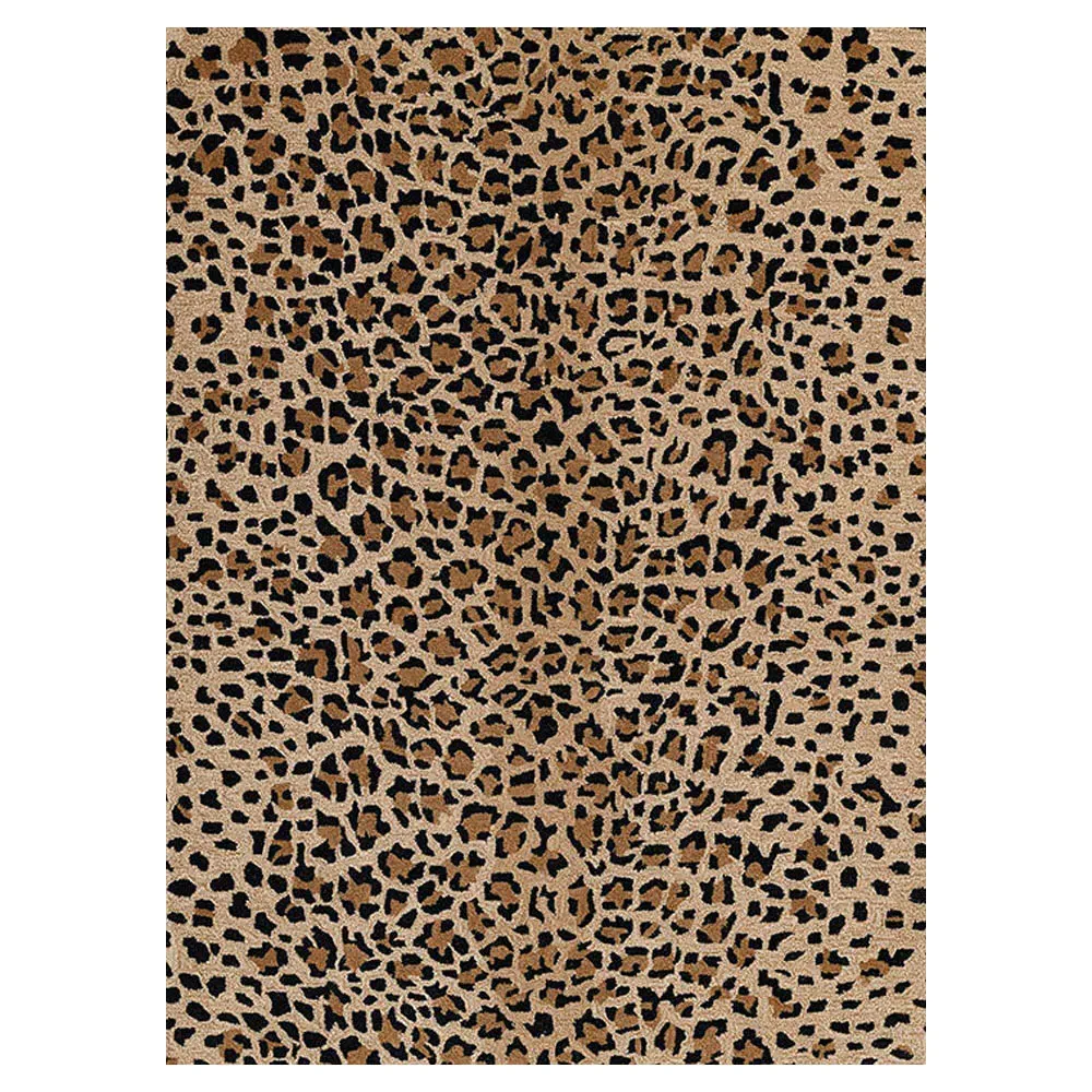 Ventura Animal Patterned Rug - Beige, Wool