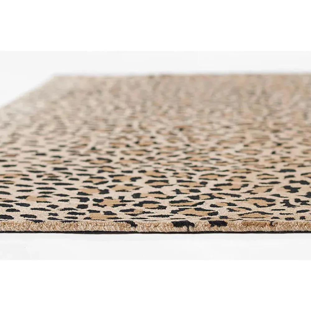 Ventura Animal Patterned Rug - Beige, Wool