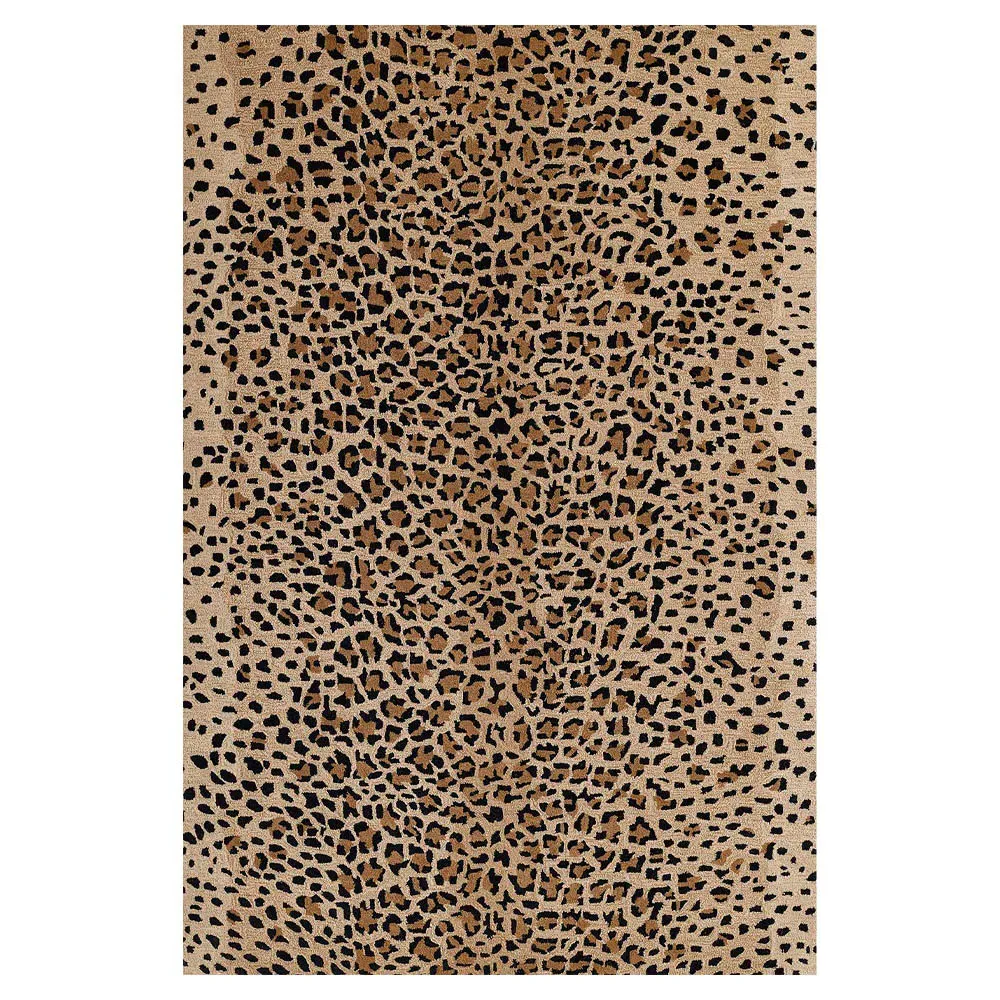 Ventura Animal Patterned Rug - Beige, Wool