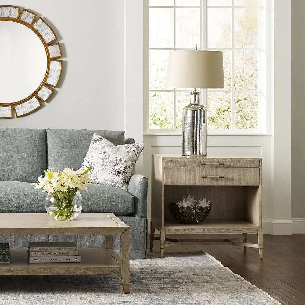 Venus 2 Tier Rectangular Coffee Table - Luna White, Ash