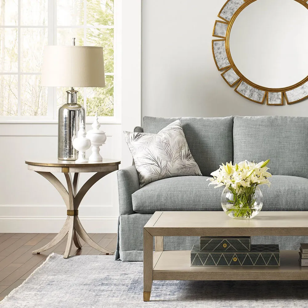 Venus 2 Tier Rectangular Coffee Table - Luna White, Ash