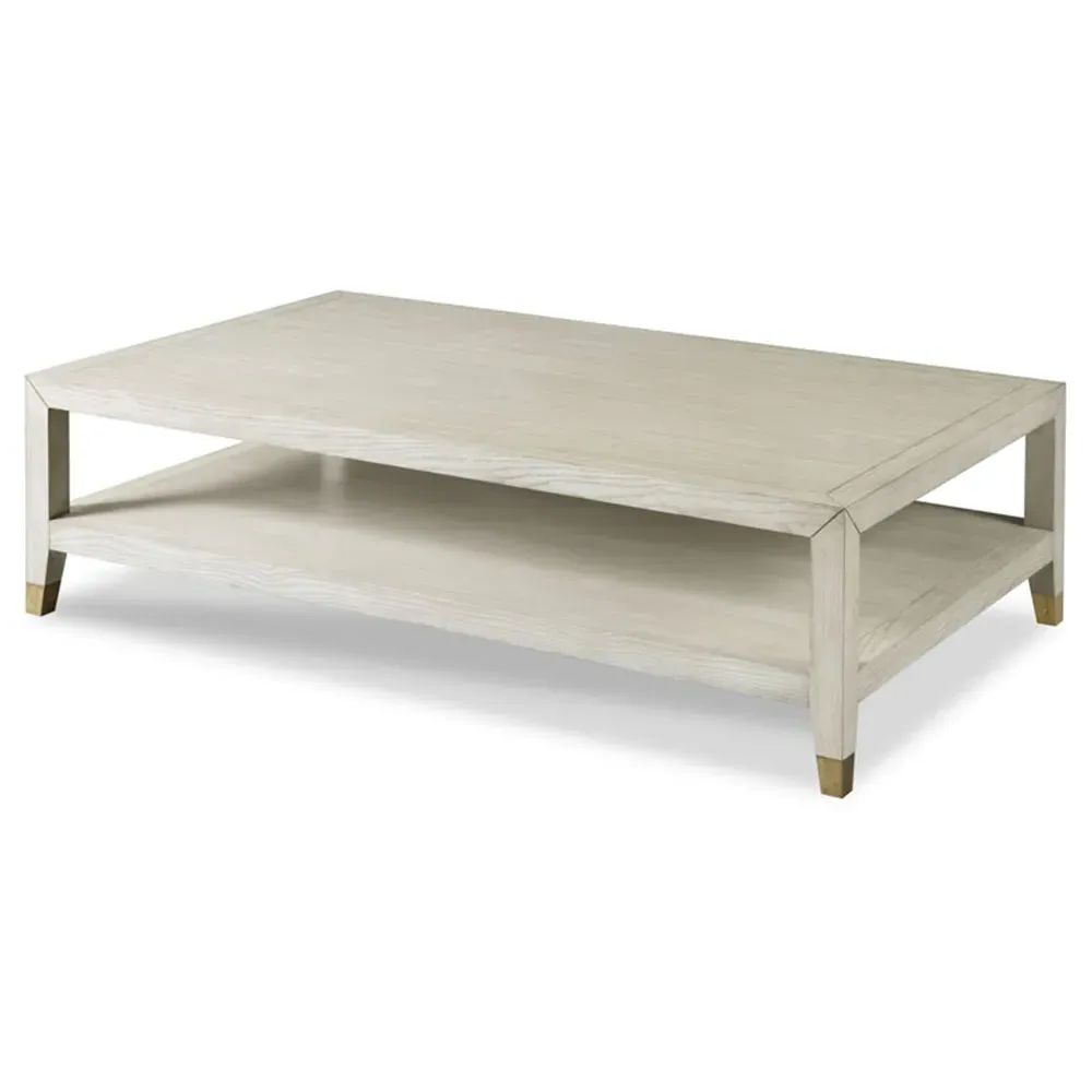 Venus 2 Tier Rectangular Coffee Table - Luna White, Ash image