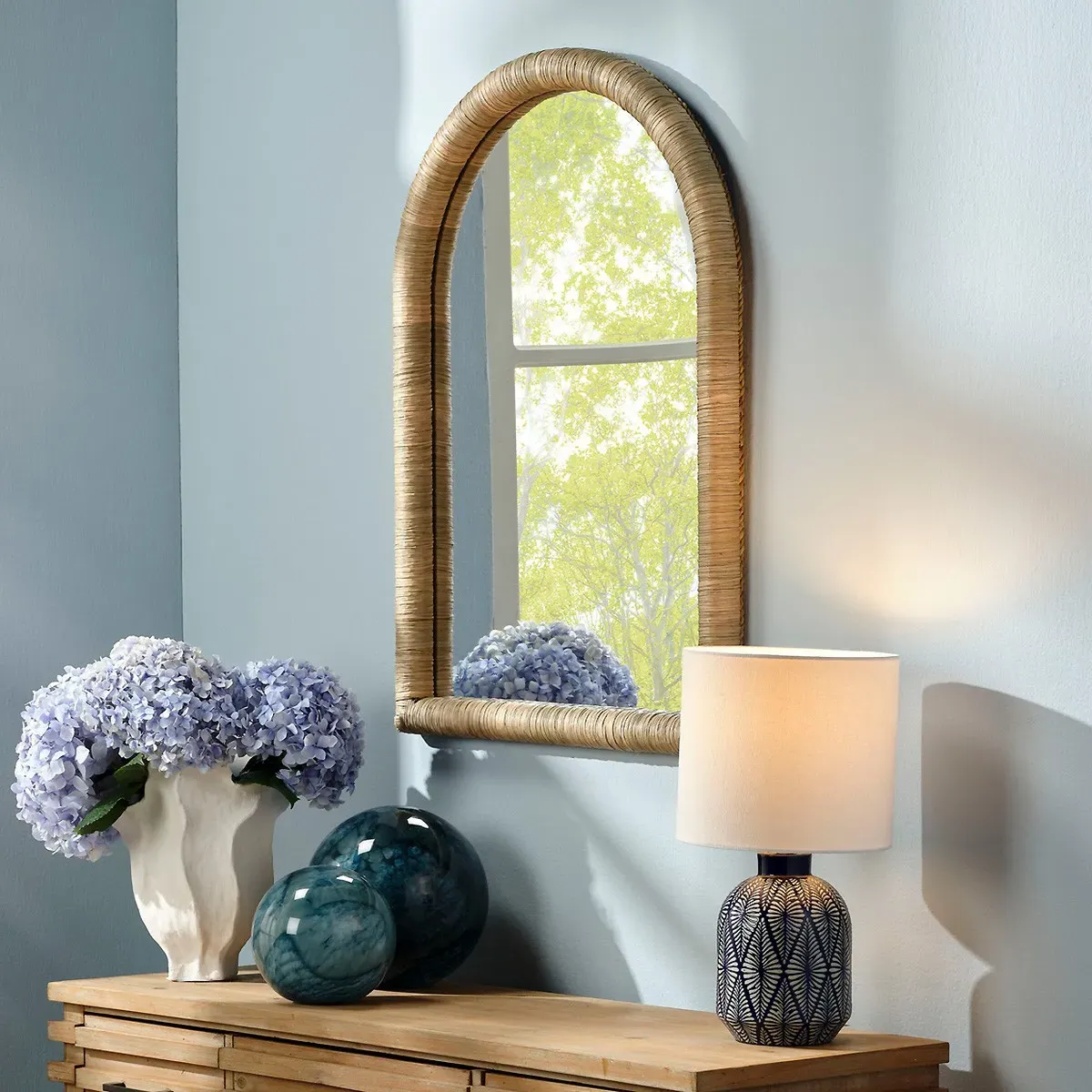 Vera Arched Wall Mirror - Natural, Seagrass