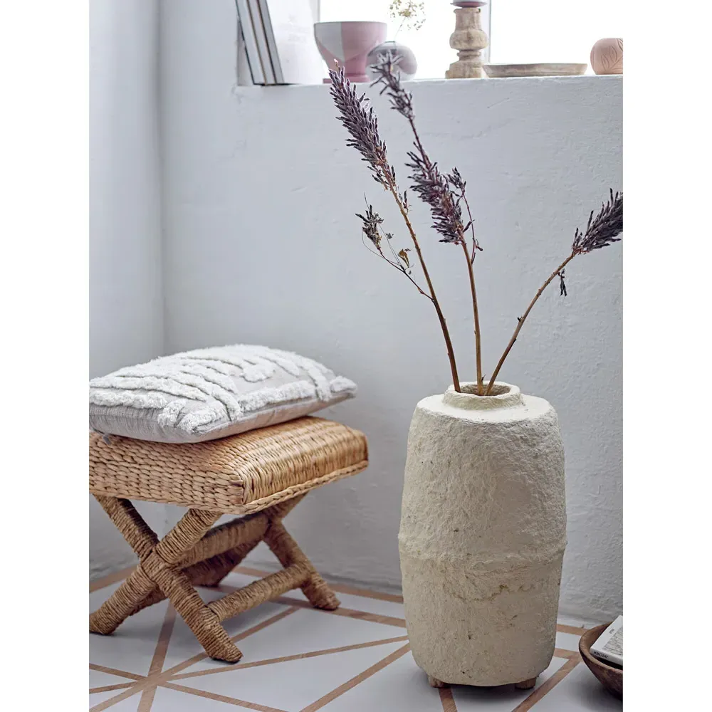 Vera Square Stool - Brown, Water Hyacinth