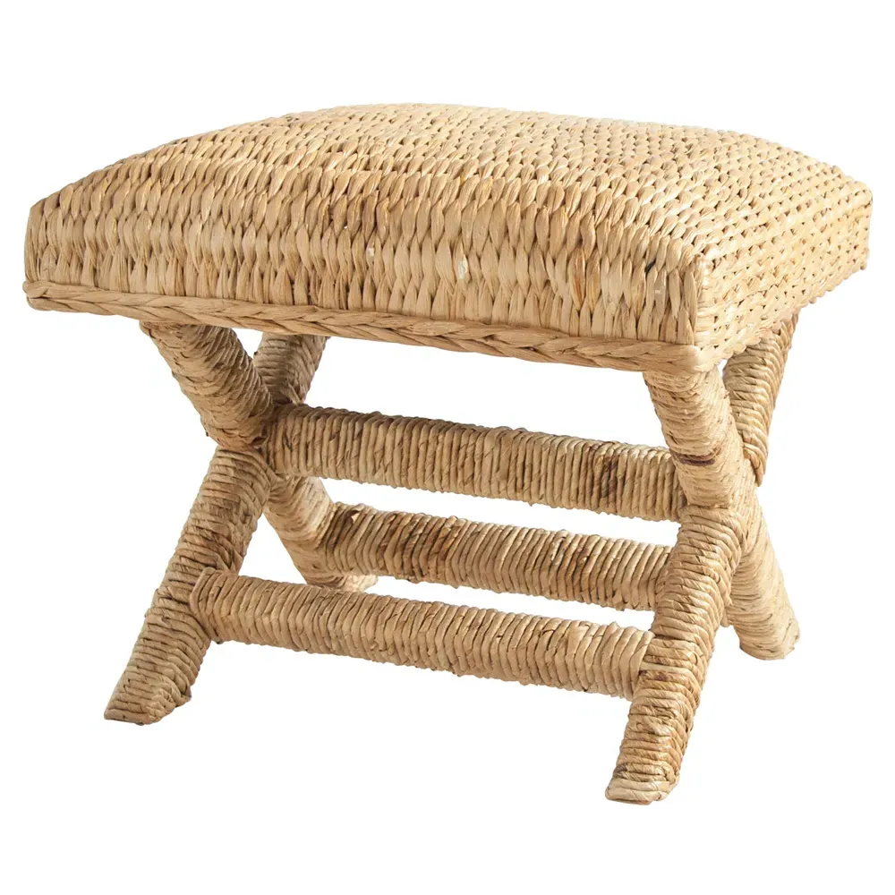 Vera Square Stool - Brown, Water Hyacinth